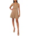 Msk Women's Sleeveless V-neck Fit & Flare Dress In Brown