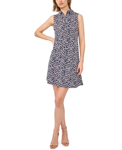 Msk Women's Sleeveless Zip Dress In Blue