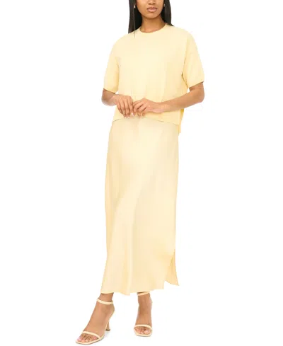 Msk Women's Sweetheart Neck Sweater Dress In Yellow