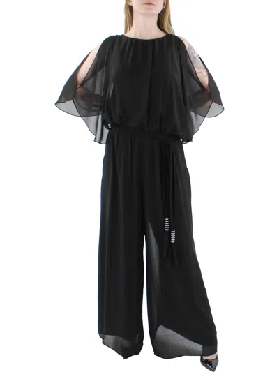 Msk Womens Cut-out Blouson Jumpsuit In Black