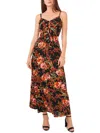 MSK WOMENS FLORAL PRINT FRONT TIE MAXI DRESS