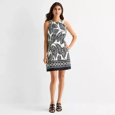 Msk Womens Halter Neck Sleeveless Leaf Sheath Dress In Multi