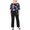 Msk Womens Metallic Floral Print Blouse In Multi