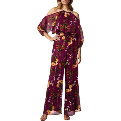 Msk Womens Metallic Polyester Jumpsuit