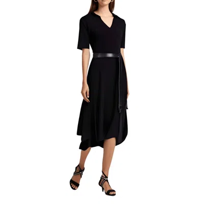 Msk Womens Midi V-neck Fit & Flare Dress