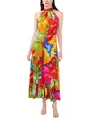 Msk Petite Tiered-skirt Floral-print Maxi Dress In Multi