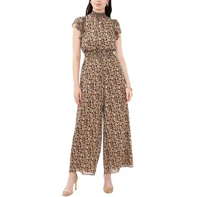 Msk Womens Printed Metallic Jumpsuit In Multi