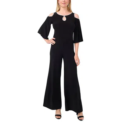 Msk Womens Rhinestone Cold Shoulder Jumpsuit In Black
