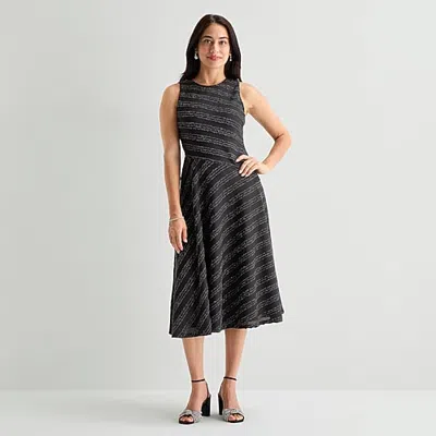 Msk Womens Round Neck Sleeveless Maxi Dress In Black