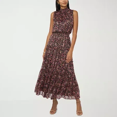 Msk Womens Sleeveless Floral Maxi Dress In Multi