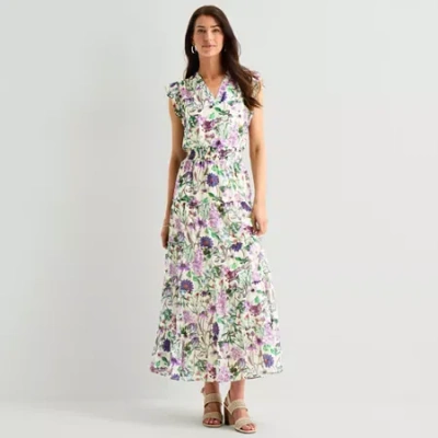 Msk Womens Sleeveless Floral Maxi Dress In Multi