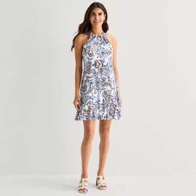 Msk Womens Sleeveless Paisley Shift Dress In Multi