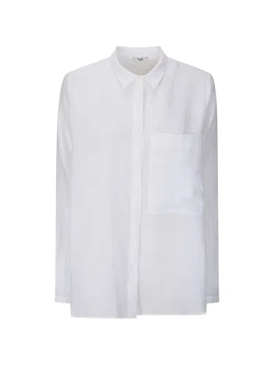 M.s.m Milano Chest-pocket Linen Shirt In White