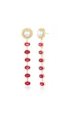 M.spalten 14k Yellow Gold And Pink Tourmaline Sunbeam Rose Earring