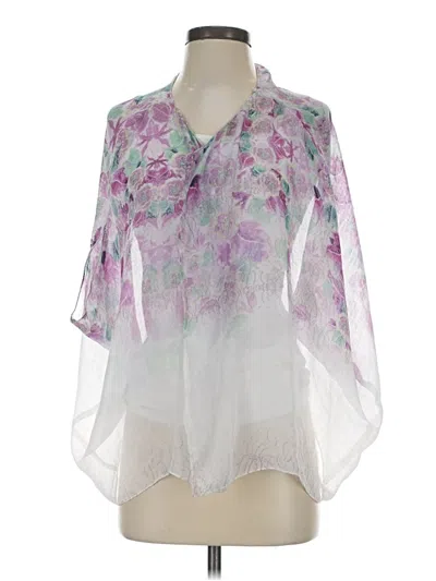 Pre-owned M.s.s.p. 3/4 Sleeve Blouse In White