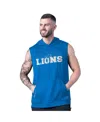 Msx By Michael Strahan Men's Blue Detroit Lions Tri-blend Rebound Sleeveless Hoodie In Blue