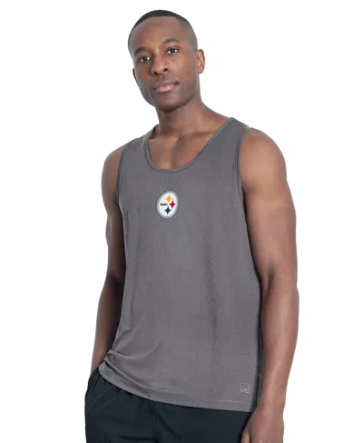 Msx By Michael Strahan Men's Charcoal Pittsburgh Steelers Energy Tank Top In Gray