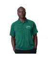 Msx By Michael Strahan Men's Green New York Jets Baseline Raglan Polo Shirt In Green