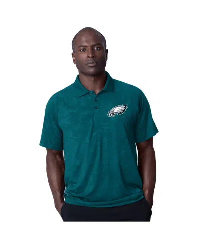 Msx By Michael Strahan Men's Midnight Green Philadelphia Eagles Baseline Raglan Polo Shirt