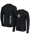 Msx By Michael Strahan Men's  Black Las Vegas Raiders Interval Long Sleeve Raglan T-shirt In Black
