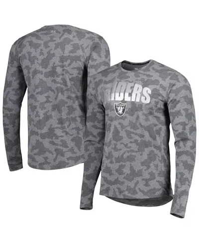 Msx By Michael Strahan Men's  Black Las Vegas Raiders Performance Camo Long Sleeve T-shirt