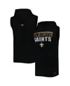 Msx By Michael Strahan Men's  Black New Orleans Saints Relay Sleeveless Pullover Hoodie In Black