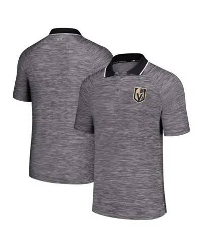 Msx By Michael Strahan Men's  Black Vegas Golden Knights Strategy Raglan Polo Shirt