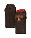Msx By Michael Strahan Men's  Brown Cleveland Browns Marathon Sleeveless Pullover Hoodie In Brown