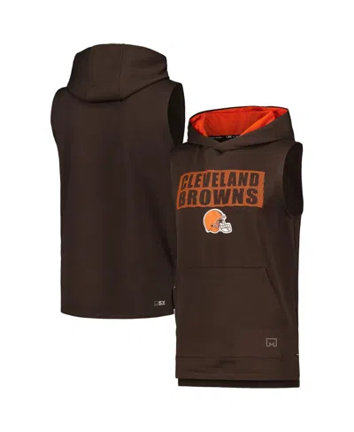 Msx By Michael Strahan Men's  Brown Cleveland Browns Marathon Sleeveless Pullover Hoodie