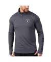 Msx By Michael Strahan Men's  Charcoal Las Vegas Raiders Half-zip Hoodie In Charcoal