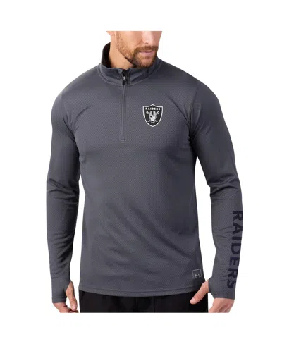 Msx By Michael Strahan Men's  Charcoal Las Vegas Raiders Half-zip Hoodie