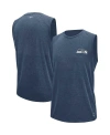 MSX BY MICHAEL STRAHAN MEN'S MSX BY MICHAEL STRAHAN COLLEGE NAVY SEATTLE SEAHAWKS WARM UP SLEEVELESS T-SHIRT