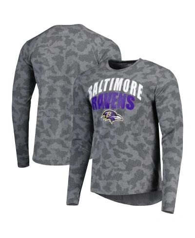 Msx By Michael Strahan Men's  Gray Baltimore Ravens Performance Camo Long Sleeve T-shirt