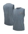 Msx By Michael Strahan Men's  Gray Las Vegas Raiders Warm Up Sleeveless T-shirt In Gray
