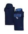 Msx By Michael Strahan Men's  Navy Tennessee Titans Marathon Sleeveless Pullover Hoodie In Navy