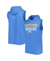 Msx By Michael Strahan Men's  Powder Blue Los Angeles Chargers Relay Sleeveless Pullover Hoodie In Powder Blue