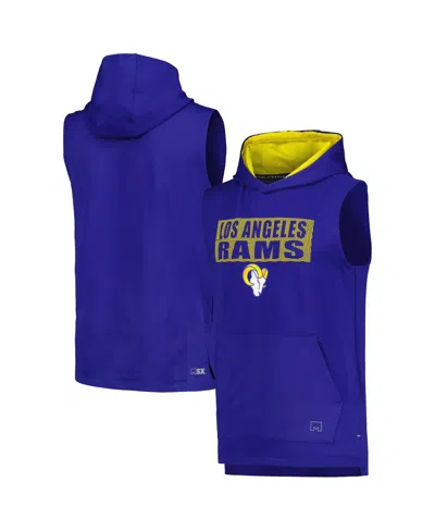 Msx By Michael Strahan Men's  Royal Los Angeles Rams Marathon Sleeveless Pullover Hoodie