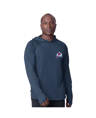 Msx By Michael Strahan Men's Navy Colorado Avalanche Fast Track Raglan Long Sleeve Hoodie T-shirt In Blue