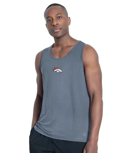 Msx By Michael Strahan Men's Navy Denver Broncos Energy Scoop Neck Tank Top In Gray