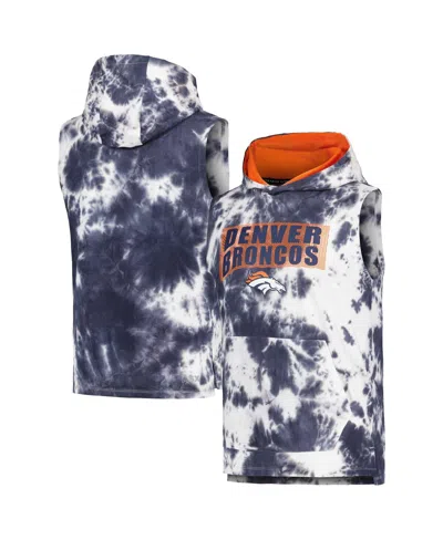 Msx By Michael Strahan Men's Navy Denver Broncos Resistance Sleeveless Pullover Hoodie In Multi