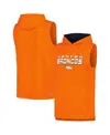 Msx By Michael Strahan Men's Orange Denver Broncos Captain Sleeveless Hoodie T-shirt In Orange