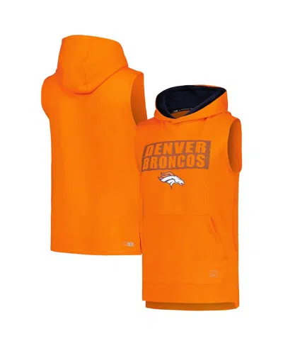 Msx By Michael Strahan Men's Orange Denver Broncos Marathon Sleeveless Pullover Hoodie