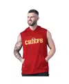 Msx By Michael Strahan Men's Red Kansas City Chiefs Tri-blend Rebound Sleeveless Hoodie In Red