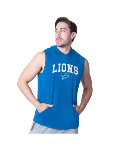Msx By Michael Strahan Men's Royal Detroit Lions Action Sleeveless Pullover Hoodie