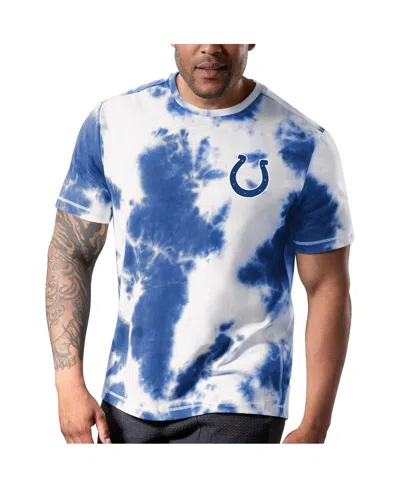 Msx By Michael Strahan Men's Royal Indianapolis Colts Freestyle Tie-dye T-shirt In Blue