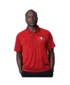 Msx By Michael Strahan Men's Scarlet San Francisco 49ers Baseline Raglan Polo Shirt In Red