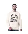 Msx By Michael Strahan Men's White Baltimore Ravens Whiteout Tri-blend Sweatshirt In White
