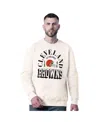 Msx By Michael Strahan Men's White Cleveland Browns Whiteout Tri-blend Sweatshirt In White