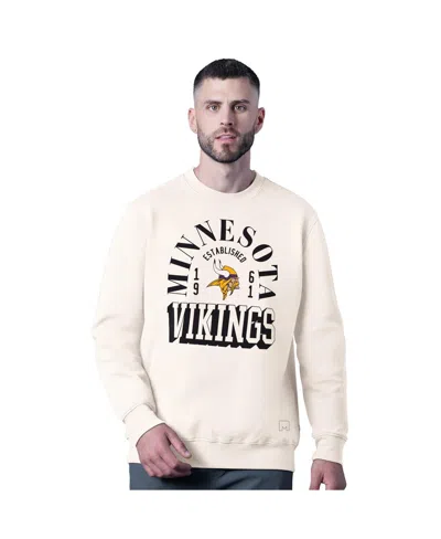 Msx By Michael Strahan Men's White Minnesota Vikings Whiteout Tri-blend Sweatshirt