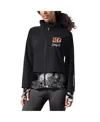 Msx By Michael Strahan Women's Black Cincinnati Bengals Grace Raglan Full-zip Running Jacket In Black